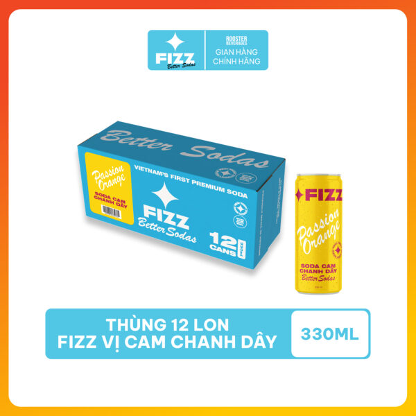 Fizz Sodas Passion Orange Pack 12 - Cans (330ml)