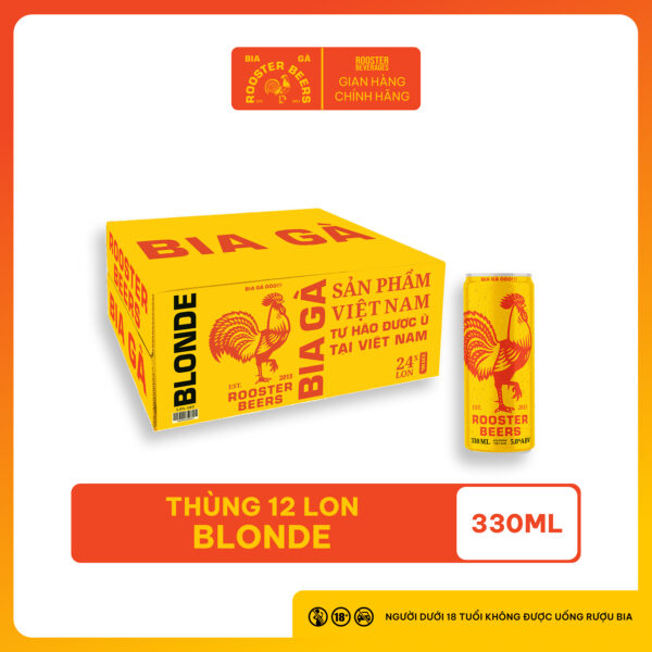 Rooster Beers Blonde - 12 Cans sleek (330ml)
