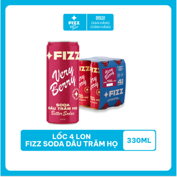 FIZZ SODA DÂU TRĂM HỌ - LỐC 4 LON