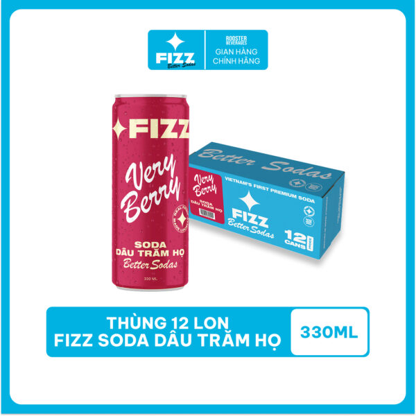 FIZZ SODA DÂU TRĂM HỌ - THÙNG 12 LON