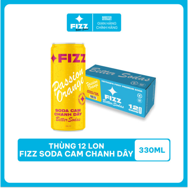 FIZZ SODA CHANH DÂY - THÙNG 12 LON