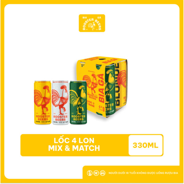 ROOSTER BEERS MIX & MATCH - LỐC 4 LON